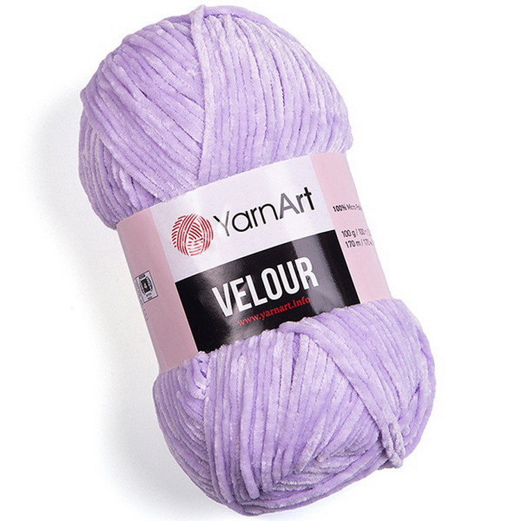 Плюшевая пряжа Velour (100 % микрополиэстер) 100 г/170 м YARN-ART (859 сирень) фото 1 — волшебные-ручки.рф
