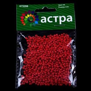 Бисер Астра 11/0, 20г (45 красный/непрозрачный) фото 1 — волшебные-ручки.рф