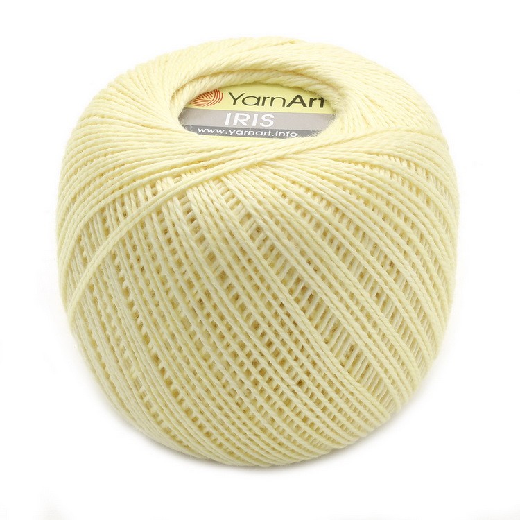 Пряжа YarnArt 'Iris' 20гр 138м (100% мерсеризованный хлопок) (912 молочный) фото 1 — волшебные-ручки.рф