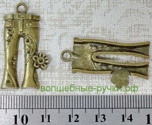 Подвеска Брюки, античная бронза, 3.4 см x 19.0мм фото 1 — волшебные-ручки.рф