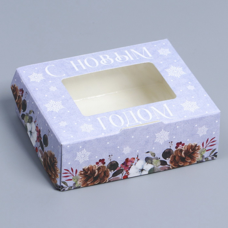 Коробка складная «Новогодняя акварель», 10 × 8 × 3.5 см 9062393 фото 1 — волшебные-ручки.рф