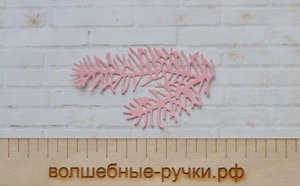 Вырубка Сосновая веточка двойная 7,5 см розовый фото 1 — волшебные-ручки.рф