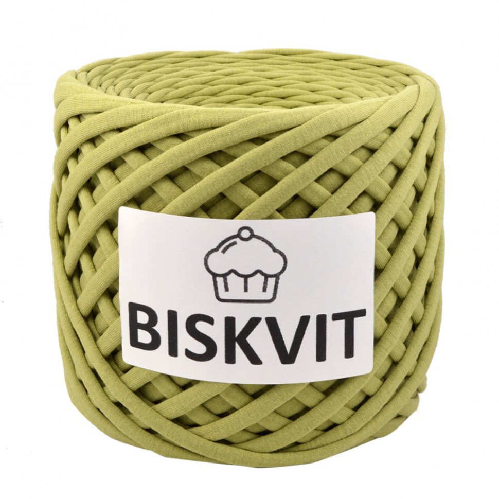 Трикотажная пряжа 100±10 м 7±1 мм Biskvit Олива фото 1 — волшебные-ручки.рф