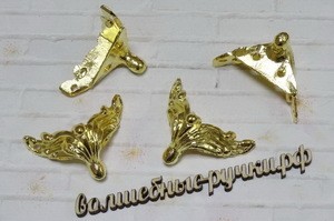 Ножка 4 шт 20x24x9мм ШЖМ6 золото фото 1 — волшебные-ручки.рф