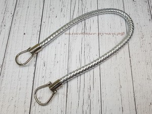 Ручка 55 см кожзам "Серебро" фото 1 — волшебные-ручки.рф