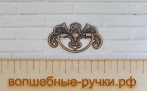 Декоративная ручка для шкатулок 43х25мм, бронза SRM-43 фото 1 — волшебные-ручки.рф